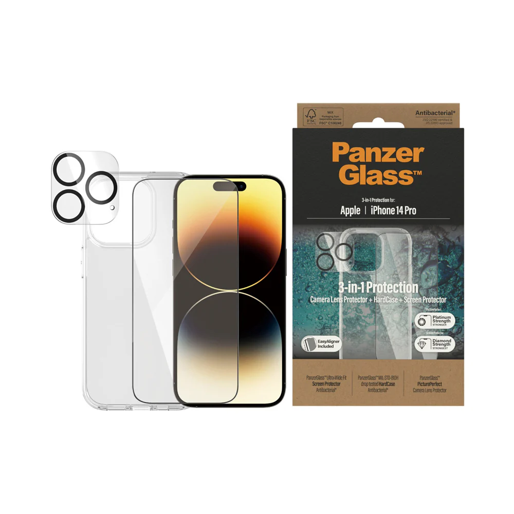 Panzer 3-in-one Protector Package for Apple iPhone 14 Pro Clear - Image 2