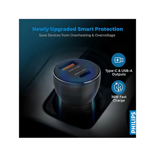 Philips 30W Car Charger Black - Image 3