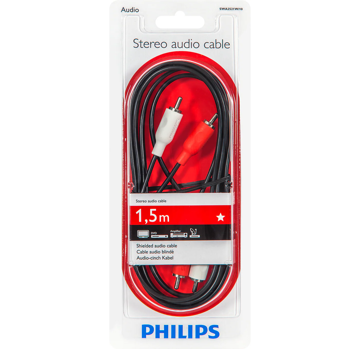 Philips Stereo Audio 1.5m Cable, SWA2521W - Image 2