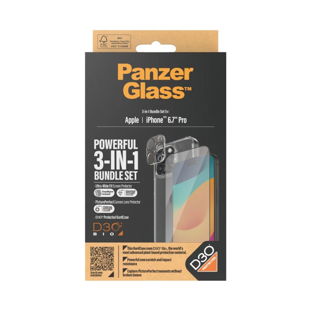 PanzerGlass 3-in-1 Protection Pack Apple iPhone 15 Pro Max Clear - Image 6