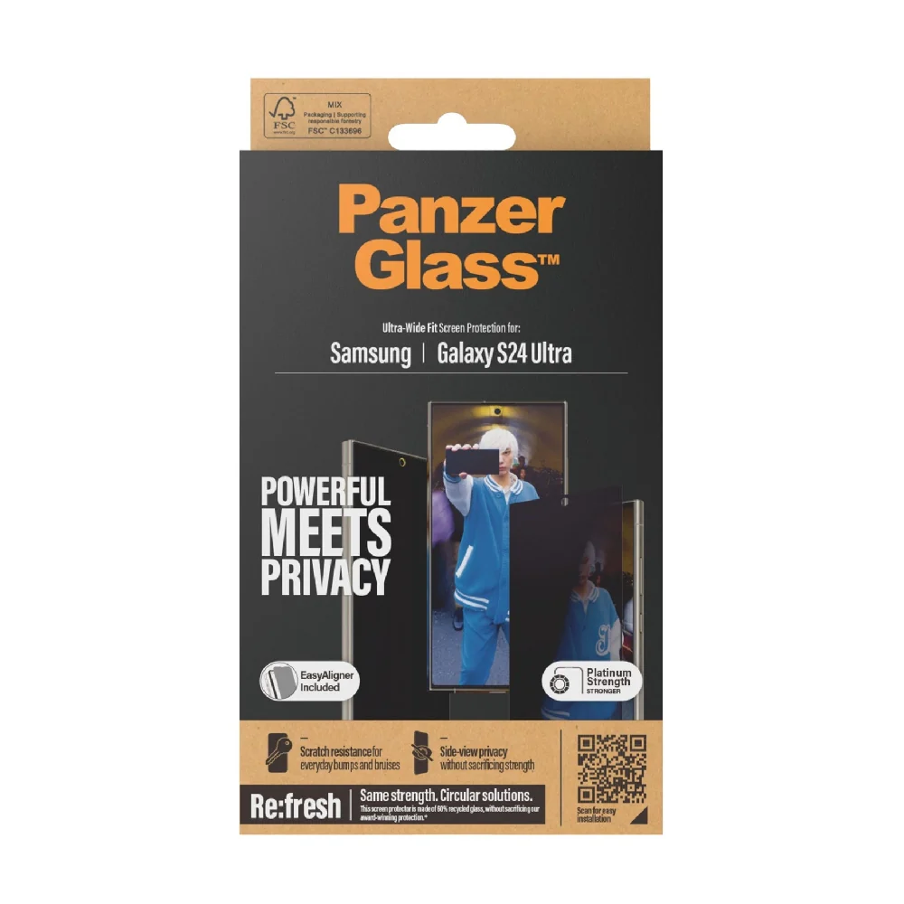 Panzerglass Ultra-Wide Fit Privacy Screen Protector for Samsung Galaxy S24 Ultra Transparent - Image 4