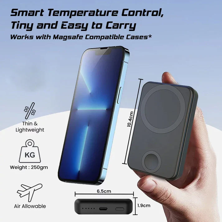 PROTECT 2-in-1 Magnetic Power Bank, 15W, Type C Charging, For iphone , Apple Watch, With Stand, Black, M1W - Image 6