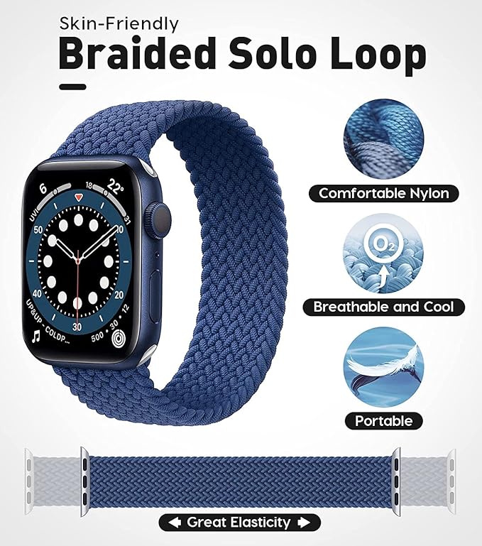 PROTECT  Foxcon Band Watch Strap, For Apple Watch, 42/44/45mm, Blue, FWS42BLU - Image 3
