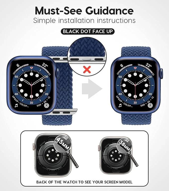 PROTECT  Foxcon Band Watch Strap, For Apple Watch, 42/44/45mm, Blue, FWS42BLU - Image 4