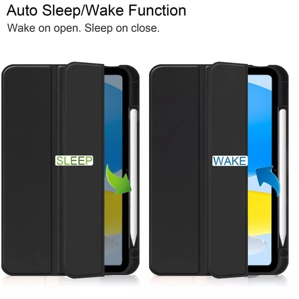 PROTECT  iPad 10th Gen Magnetic Ipad Cover, Trifold Stand, Auto Sleep / Wake up, Silicon, Black, MIPAD10BLK - Image 5