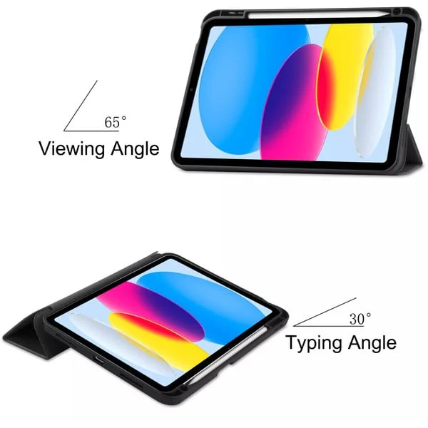PROTECT  iPad 10th Gen Magnetic Ipad Cover, Trifold Stand, Auto Sleep / Wake up, Silicon, Black, MIPAD10BLK - Image 6