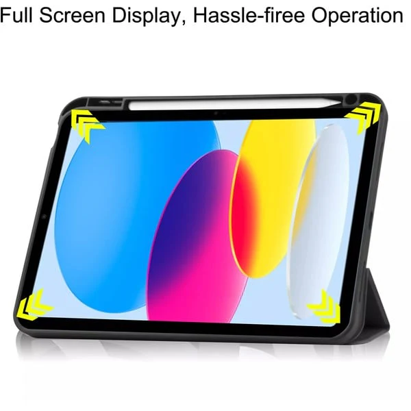 PROTECT iPad 10th Gen Protective Ipad Cover, With Screen Protector, Silcon, Trifold Stand , Auto Wakeup Sleep, Pen Slot, Black, PIPAD10BLK - Image 5