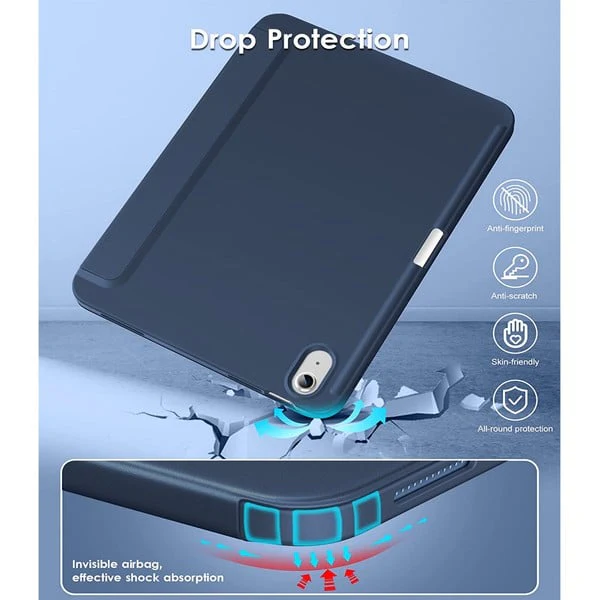 PROTECT  iPad 10th Gen Protective Ipad Cover, With Screen Protector, Silcon, Trifold Stand , Auto Wakeup Sleep, Pen Slot, Blue, PIPAD10BLUE - Image 3