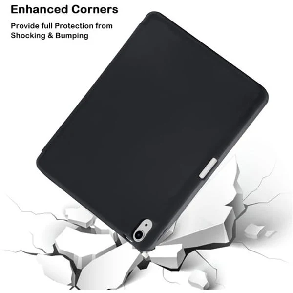 PROTECT  iPad Air 10.9 inch Protective Ipad Cover, With Screen Protector, Silcon, Trifold Stand , Auto Wakeup Sleep, Pen Slot, Black, PIPADA10.9BLK - Image 3