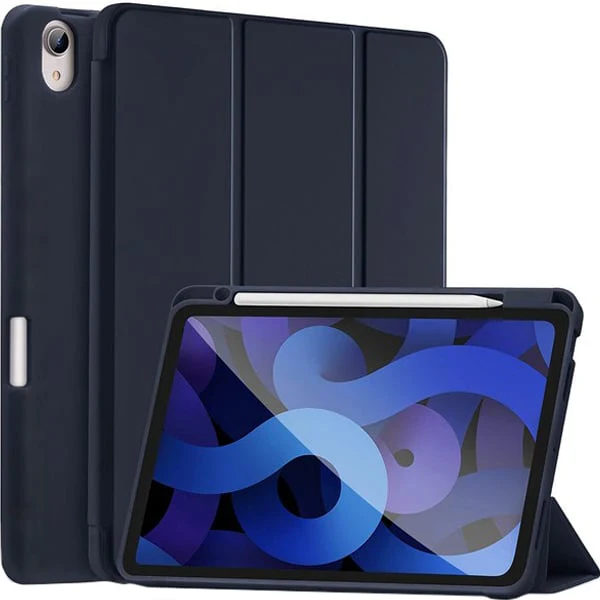 PROTECT  iPad Air 10.9 inch Protective Ipad Cover, With Screen Protector, Silcon, Trifold Stand , Auto Wakeup Sleep, Pen Slot, Blue, PIPADA10.9BLU