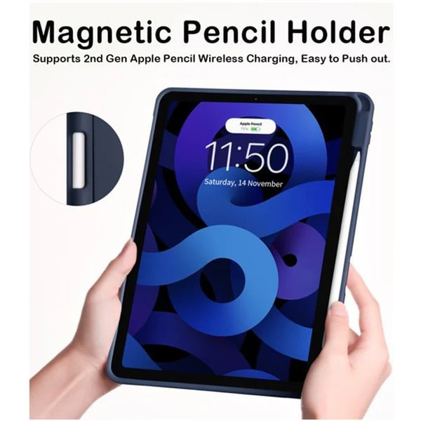 PROTECT  iPad Air 10.9 inch Protective Ipad Cover, With Screen Protector, Silcon, Trifold Stand , Auto Wakeup Sleep, Pen Slot, Blue, PIPADA10.9BLU - Image 4