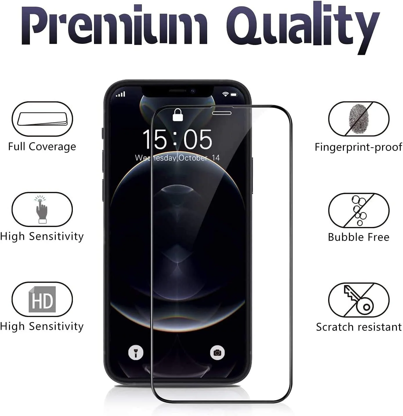 PROTECT iphone 12 Pro Crystal Screen Protector, 9D, Tempered Glass, Clear, CIP12PTG - Image 3
