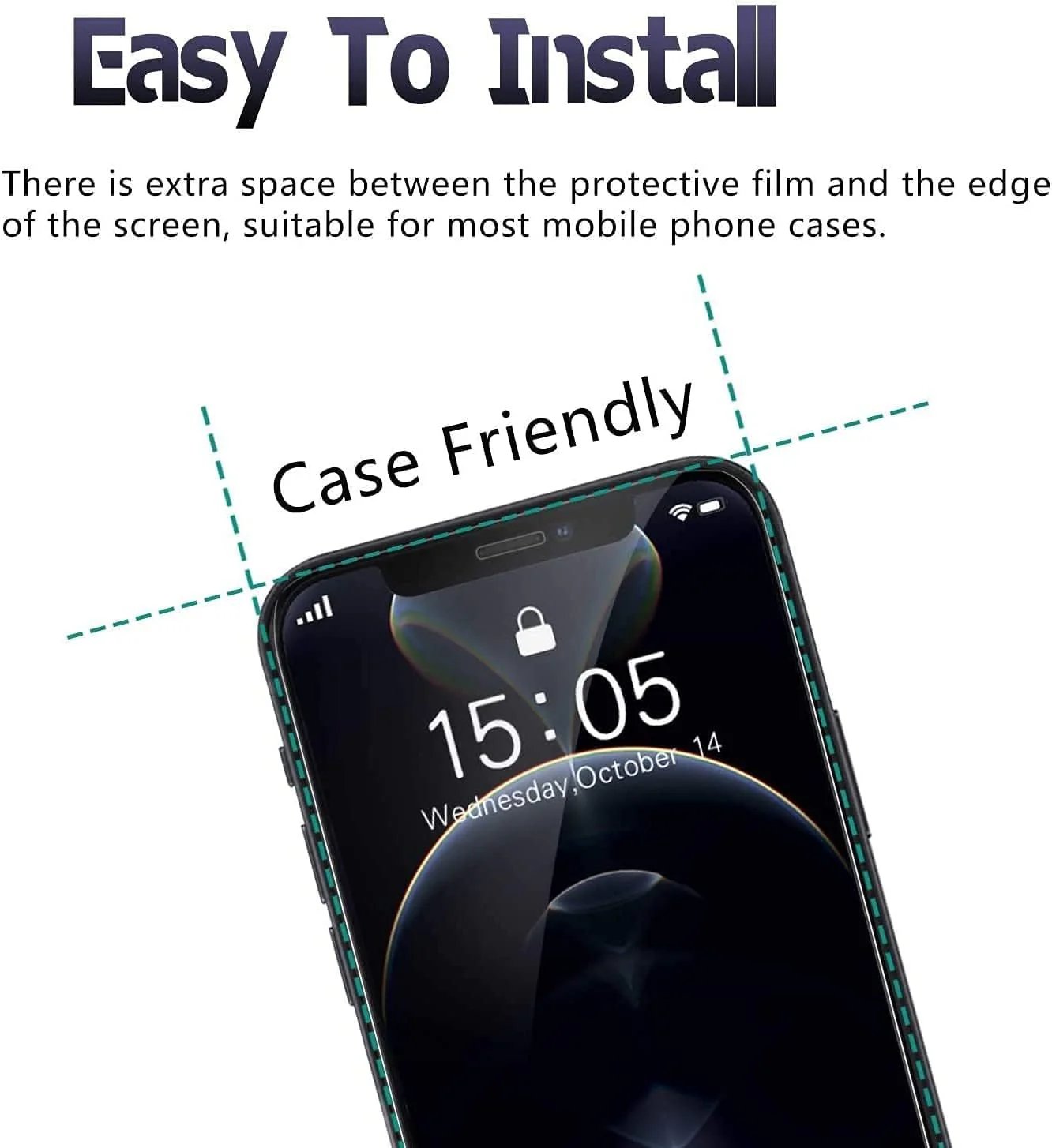 PROTECT iphone 12 Pro Crystal Screen Protector, 9D, Tempered Glass, Clear, CIP12PTG - Image 4