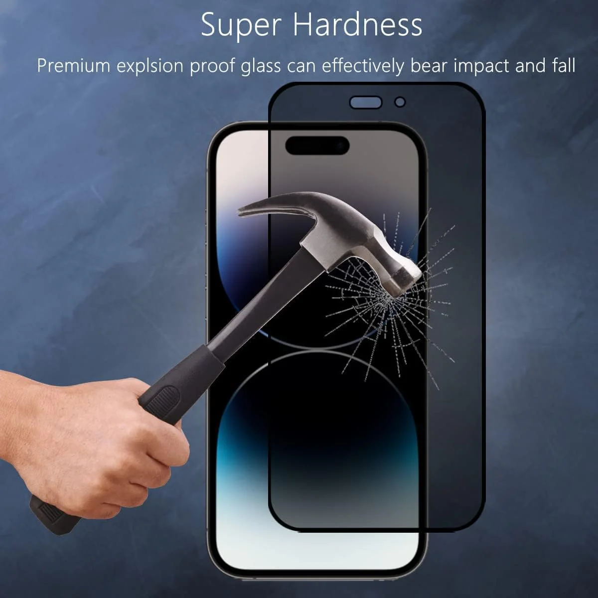 PROTECT iPhone 15 Pro Privacy Screen Protector, 9D Tempered Glass, Anti Scratch, Matte , Black, PIP15P - Image 3