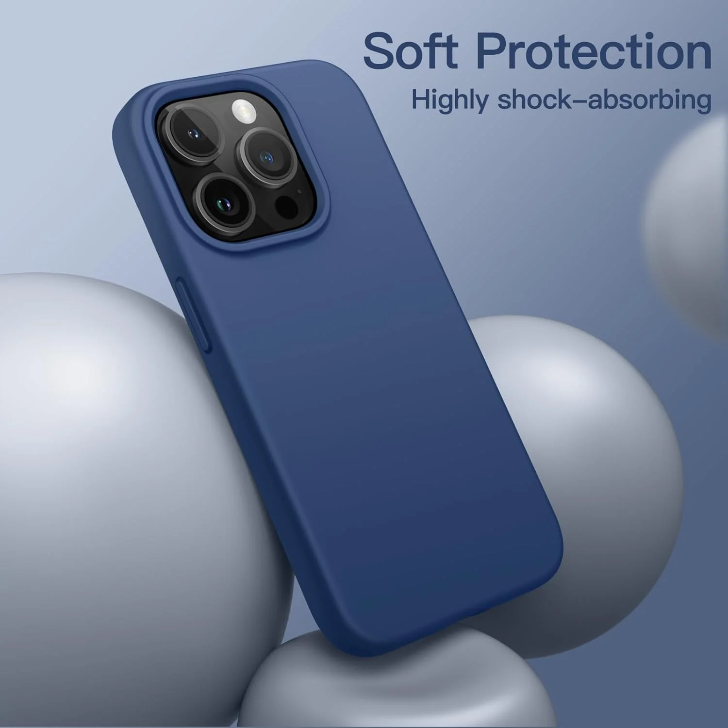 PROTECT  iPhone 15 Pro Silicon Phone Case, Magsafe, Protective, Anti Scratch, Blue, SMIP15PBLU - Image 3