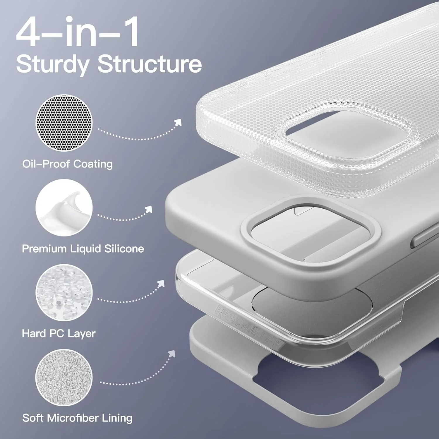 PROTECT  iPhone 15 Pro Silicon Phone Case, Magsafe, Protective, Anti Scratch, Platinum, SMIP15PPLT - Image 2