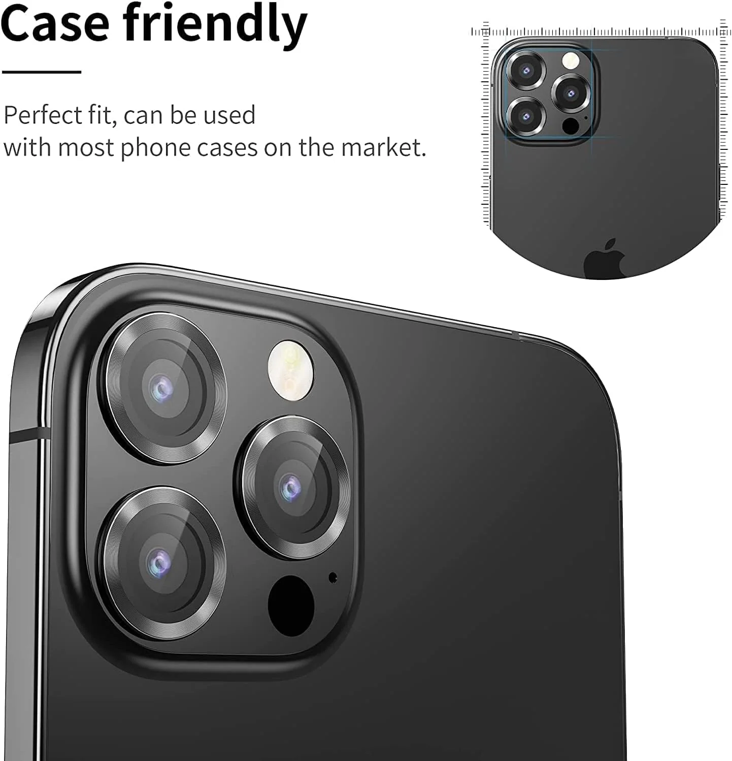 PROTECT iPhone 15 Pro Xzoom Lens Protector, Sapphire Glass, Alloy Material, Ultra Clear, Premium Finish, Black, XIP15PBLK - Image 4