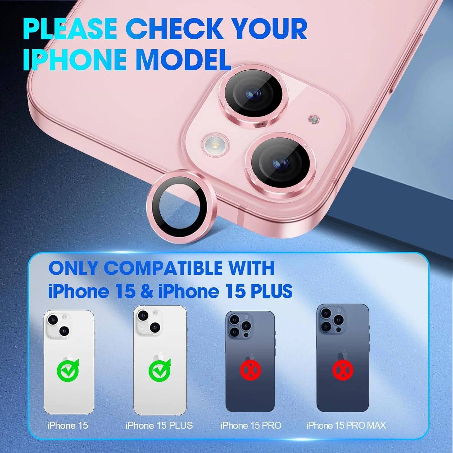 PROTECT  iPhone 15 Pro Xzoom Lens Protector, Sapphire Glass, Alloy Material, Ultra Clear, Premium Finish, Pink, XIP15PNK - Image 2