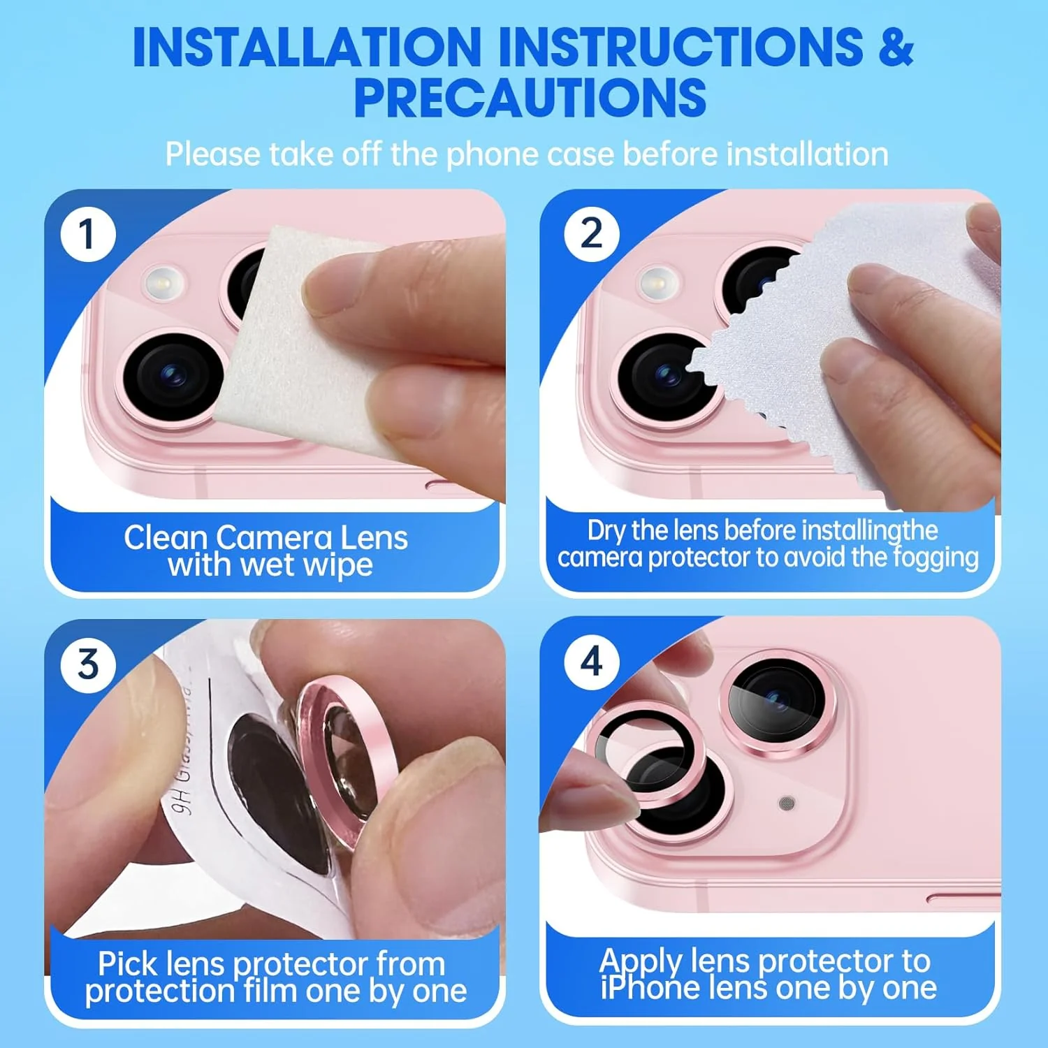PROTECT  iPhone 15 Pro Xzoom Lens Protector, Sapphire Glass, Alloy Material, Ultra Clear, Premium Finish, Pink, XIP15PNK - Image 6