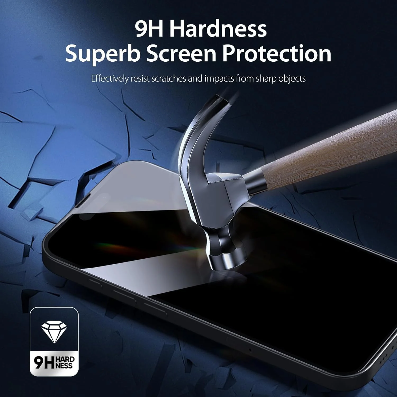 PROTECT  iPhone 16 Pro Privacy Screen Protector,  9D Tempered Glass, Anti Scratch, Matte , Black, PIP16P - Image 6