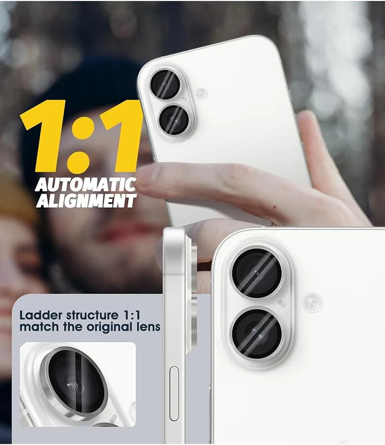 PROTECT  iPhone 16 Xzoom Lens Protector, Sapphire Glass, Alloy Material, Ultra Clear, Premium Finish, Clear, XIP16SLV - Image 4