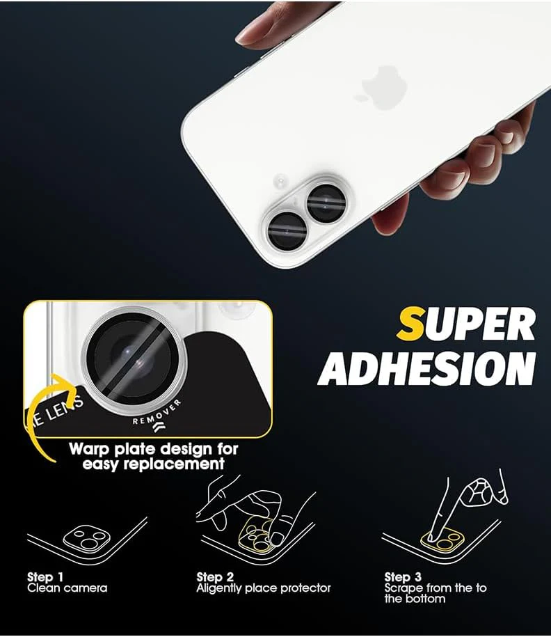 PROTECT  iPhone 16 Xzoom Lens Protector, Sapphire Glass, Alloy Material, Ultra Clear, Premium Finish, Clear, XIP16SLV - Image 6
