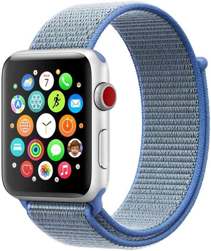 PROTECT  Nylon Band Watch Strap, For Apple Watch, 42/44/45mm, Blue, NWS42BLU