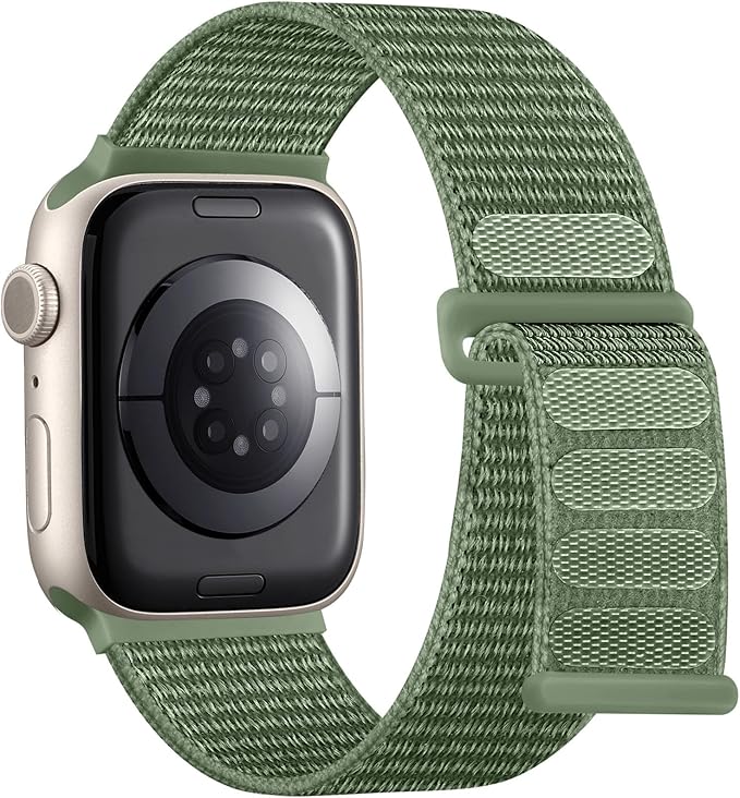 PROTECT Nylon Band Watch Strap, For Apple Watch, 42/44/45mm, Green, NWS42GRN