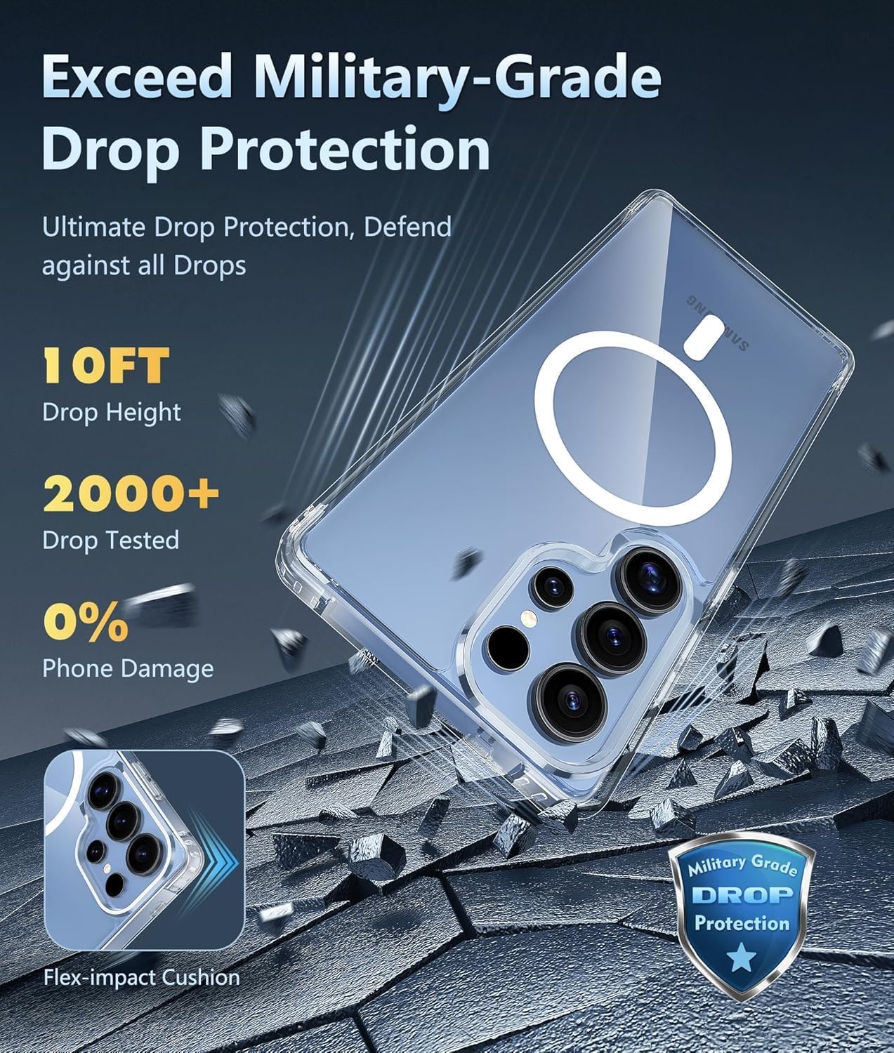 PROTECT Samsung S25 Ultra Magnetic Phone Case, Anti Scratch, Transparent, Protective, Clear, MSAMS25U - Image 3