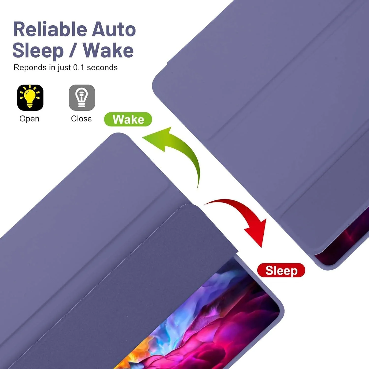 PROTECT  Samsung Tab A9 Protective Tablet Cover, Silcon, Trifold Stand , Auto Wakeup Sleep, Pen Slot, Blue, PSTA9BLU - Image 3