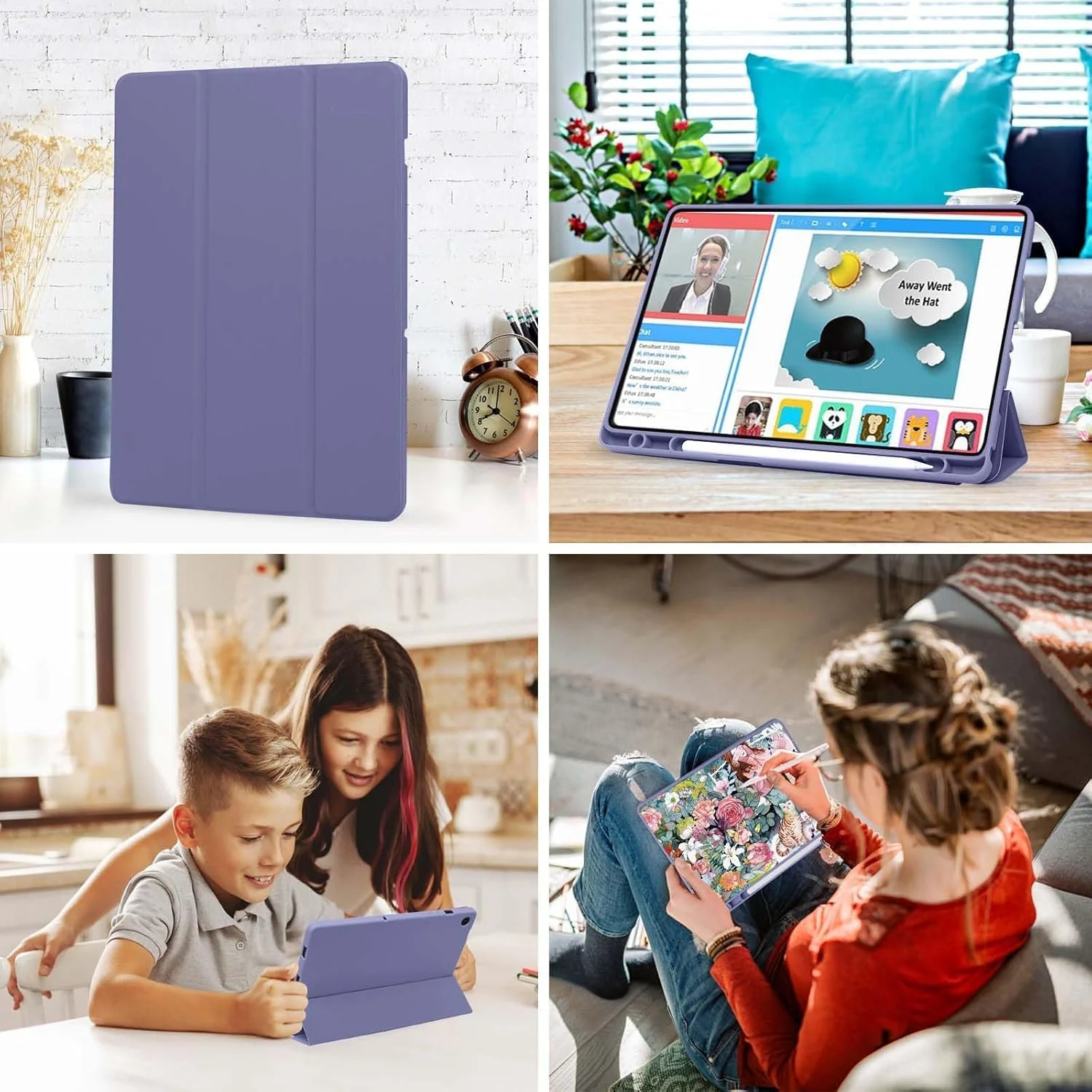 PROTECT  Samsung Tab A9 Protective Tablet Cover, Silcon, Trifold Stand , Auto Wakeup Sleep, Pen Slot, Blue, PSTA9BLU - Image 5
