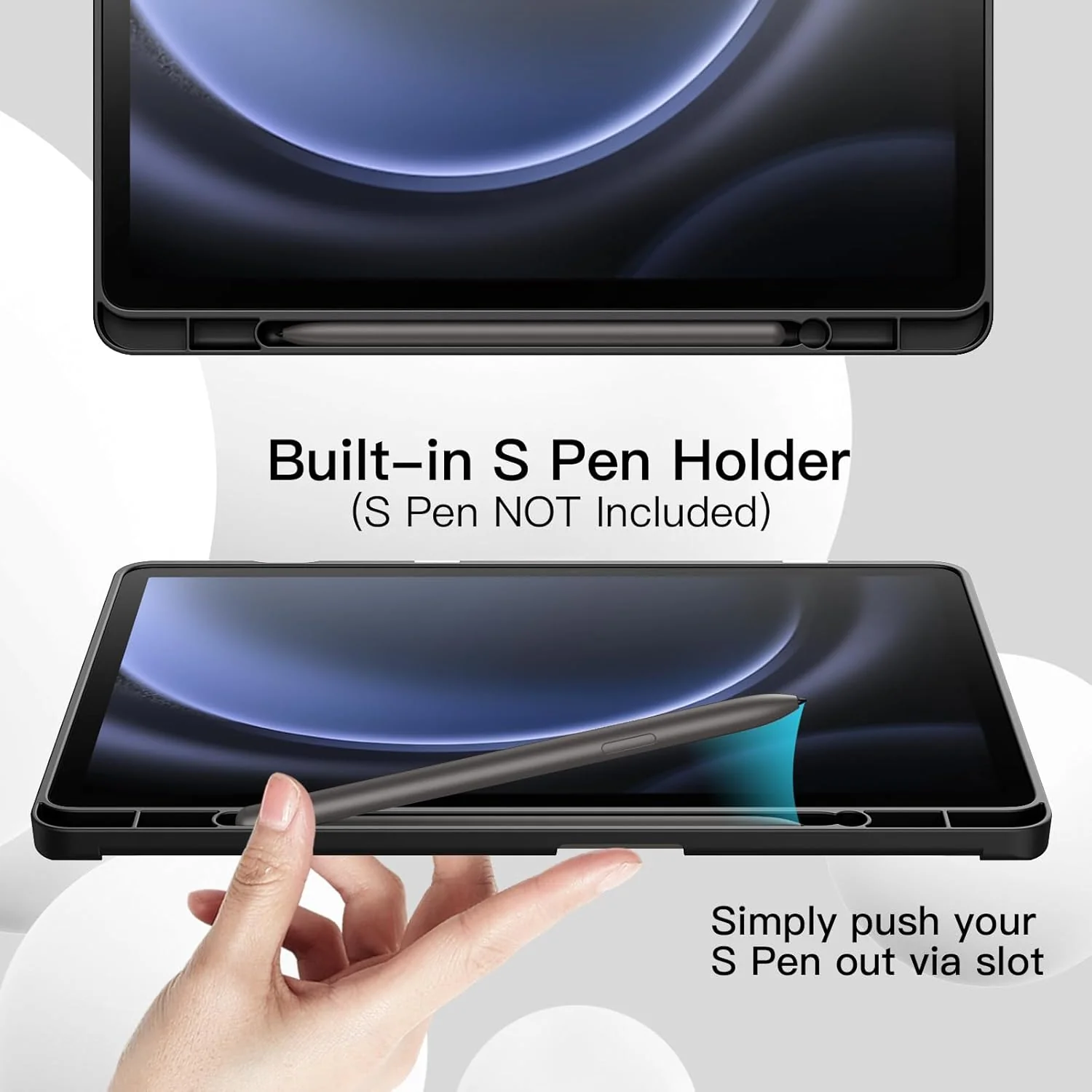 PROTECT Samsung Tab S10 Plus Protective Tablet Cover, Silcon, Trifold Stand , Auto Wakeup Sleep, Pen Slot, Black, PSTS10PBLK - Image 2