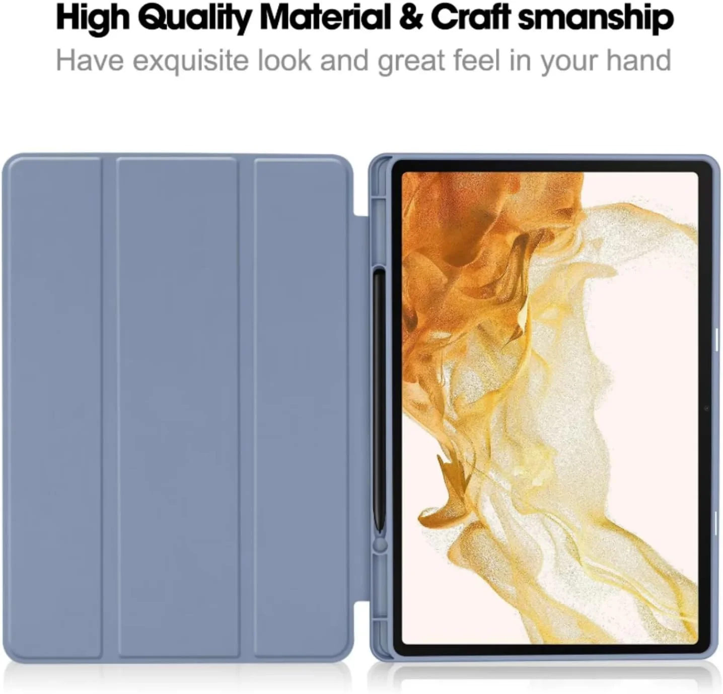 PROTECT Samsung Tab S10 Plus Protective Tablet Cover, Silcon, Trifold Stand , Auto Wakeup Sleep, Pen Slot, Blue, PSTS10PBLU - Image 5