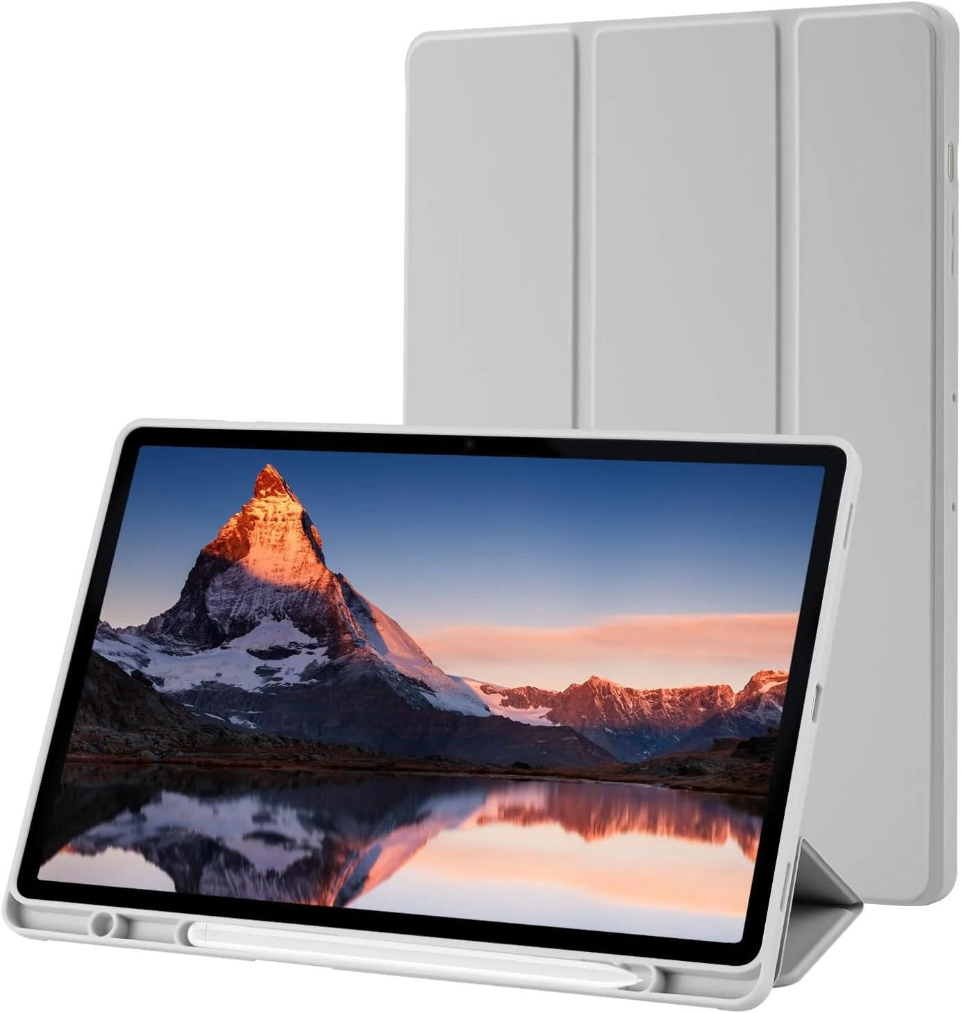 PROTECT  Samsung Tab S10 Plus Protective Tablet Cover, Silcon, Trifold Stand , Auto Wakeup Sleep, Pen Slot, Grey, PSTS10PGRY