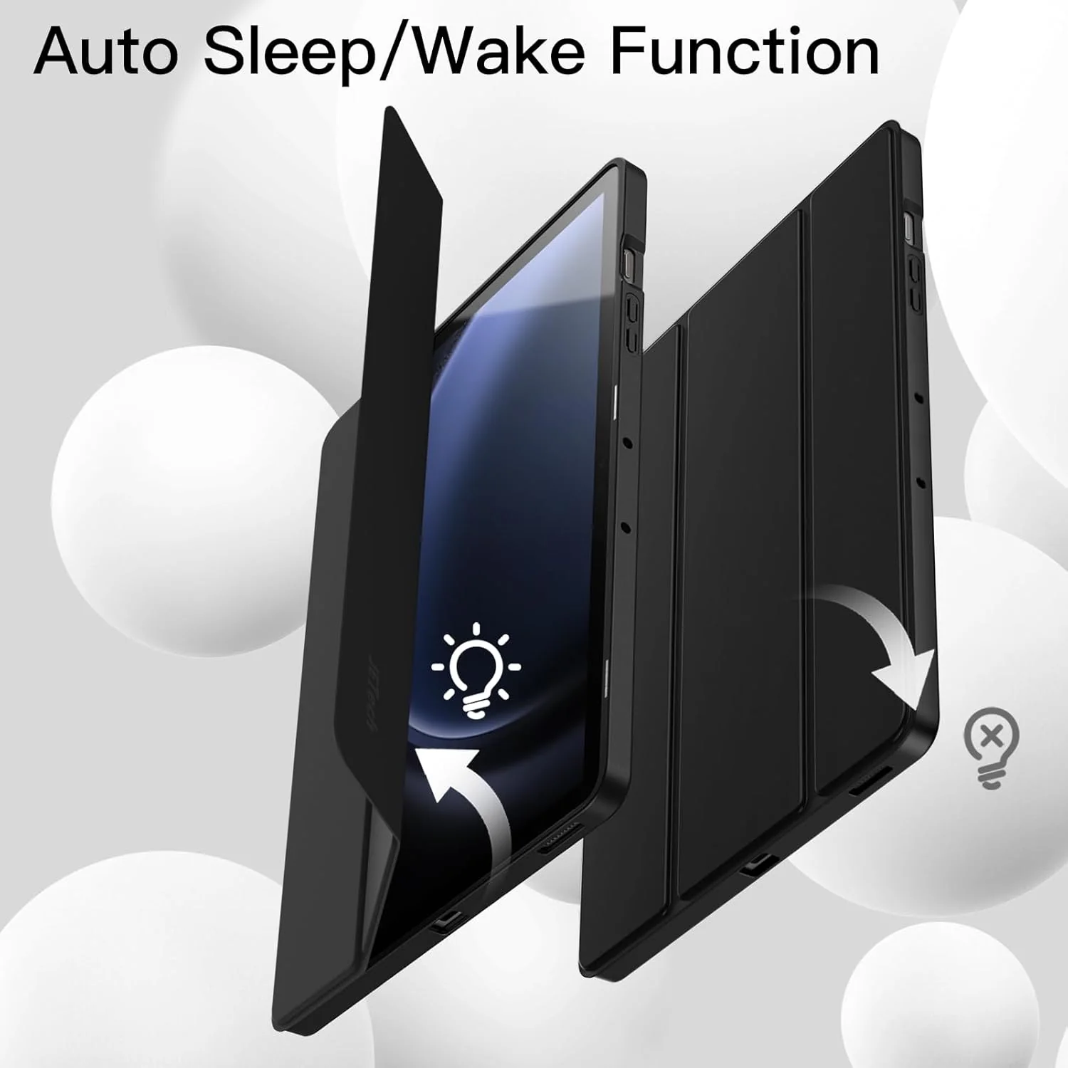 PROTECT Samsung Tab S10 Ultra Protective Tablet Cover, Silcon, Trifold Stand , Auto Wakeup Sleep, Pen Slot, Black, PSTS10UBLK - Image 4