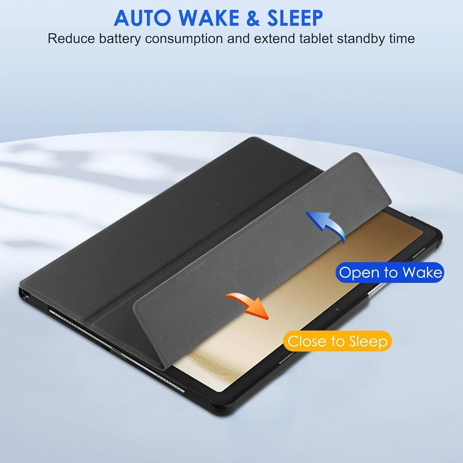 PROTECT  Samsung Tab S6 Lite Protective Ipad Cover, Silcon, Trifold Stand , Auto Wakeup Sleep, Pen Slot, Black, PSTS6LBLK - Image 3