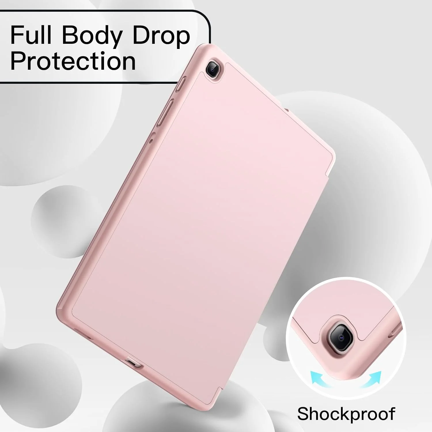 PROTECT  Samsung Tab S6 Lite Protective Ipad Cover, Silcon, Trifold Stand , Auto Wakeup Sleep, Pen Slot, Pink, PSTS6LPNK - Image 3