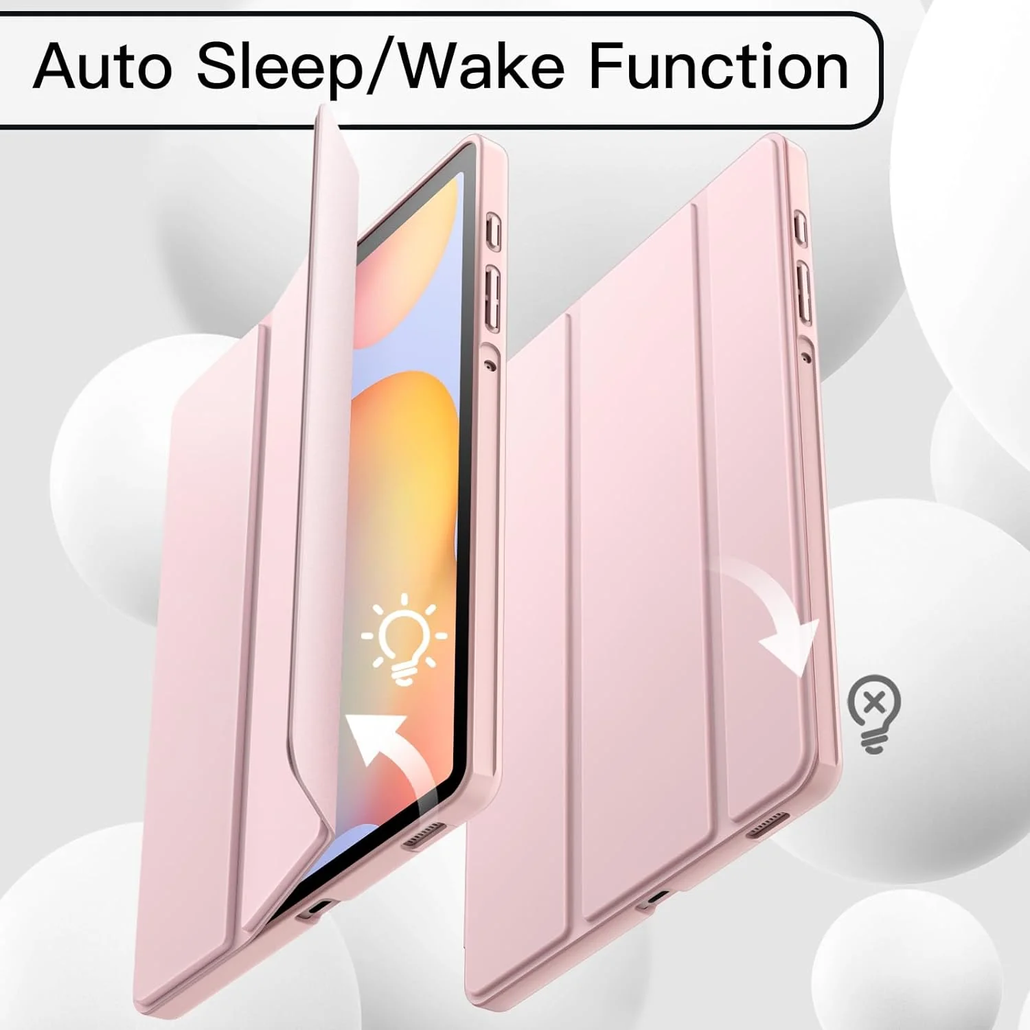 PROTECT  Samsung Tab S6 Lite Protective Ipad Cover, Silcon, Trifold Stand , Auto Wakeup Sleep, Pen Slot, Pink, PSTS6LPNK - Image 5