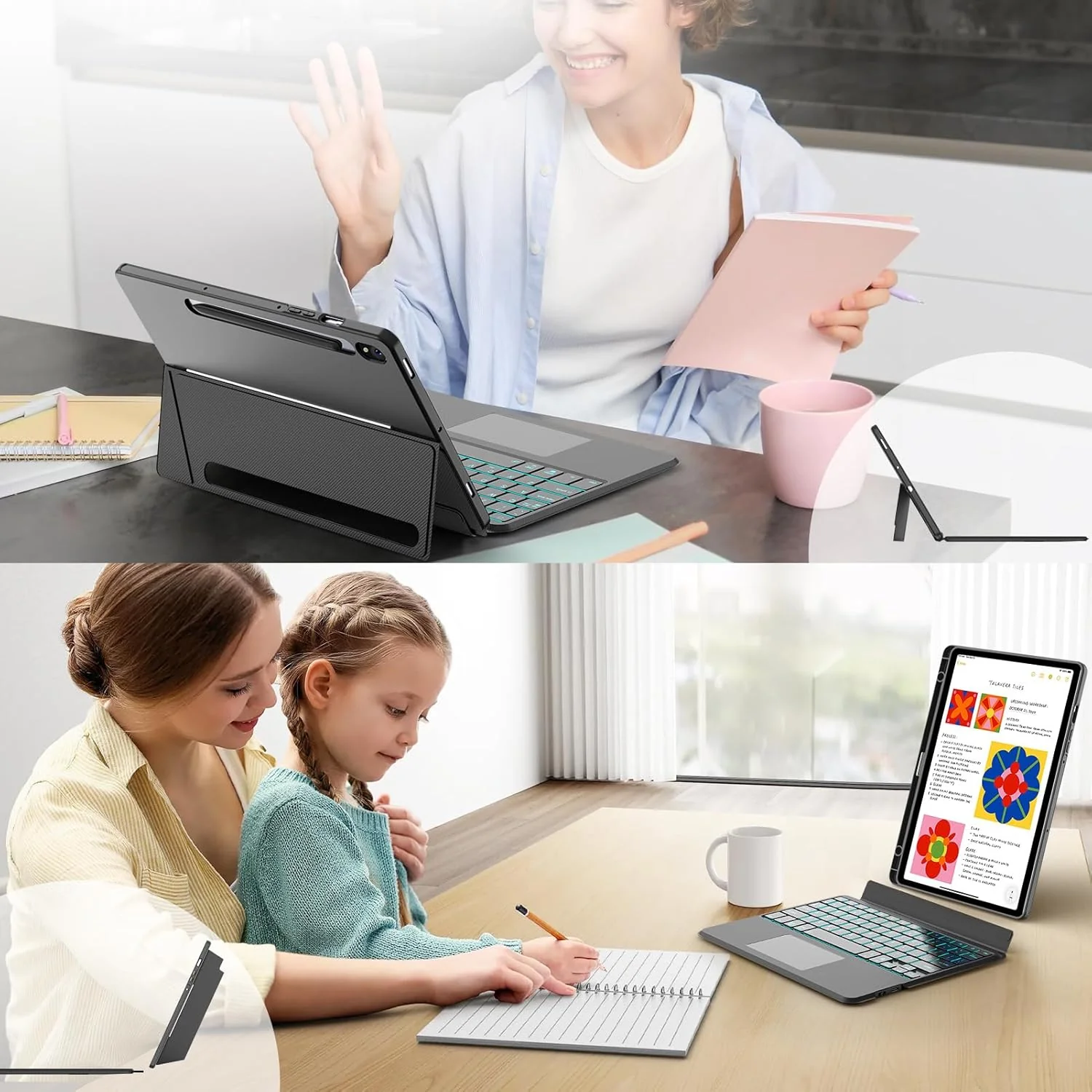 PROTECT SAMSUNG TAB S9+ Protective Tablet Keyboard, Bluetooth, With Trackpad, Backlit, Grey, HL118A - Image 6