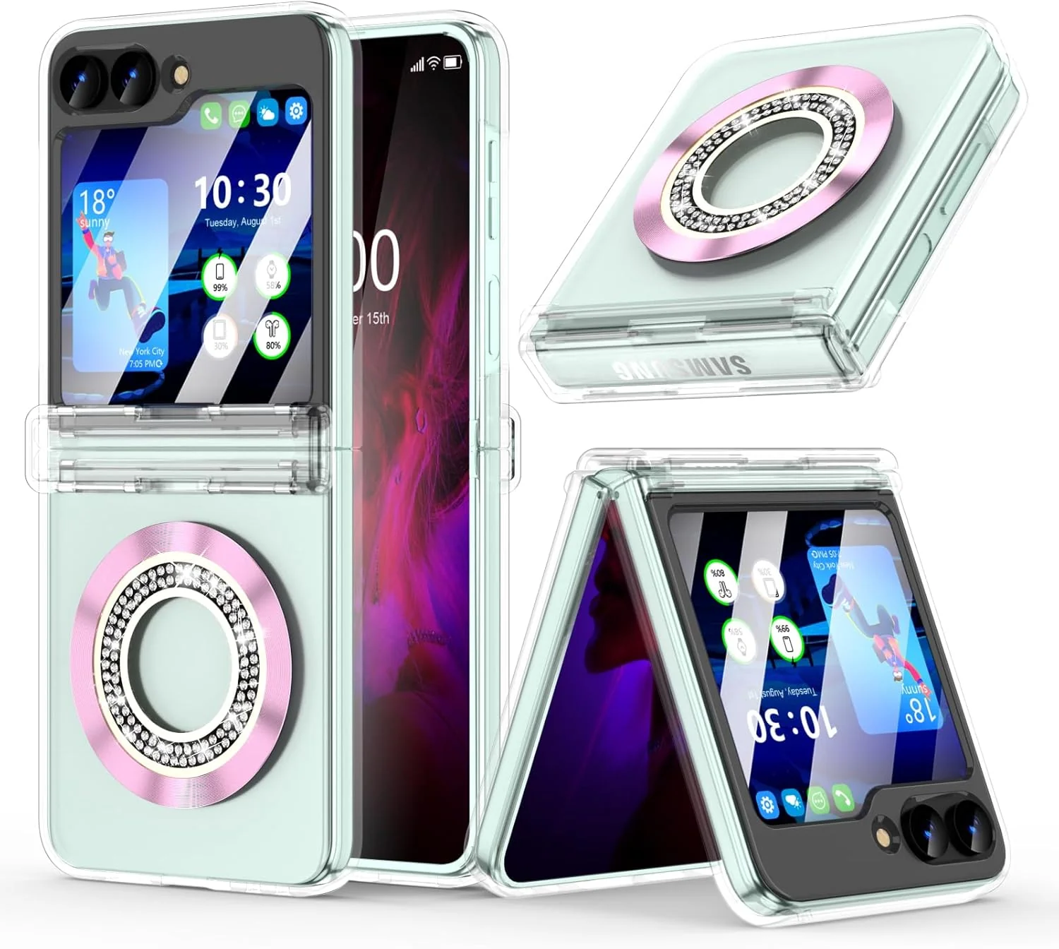 PROTECT Samsung Z Flip 6 Magnetic Phone Case, Anti Scratch, Transparent, Protective, Clear, MSFLP6CLR
