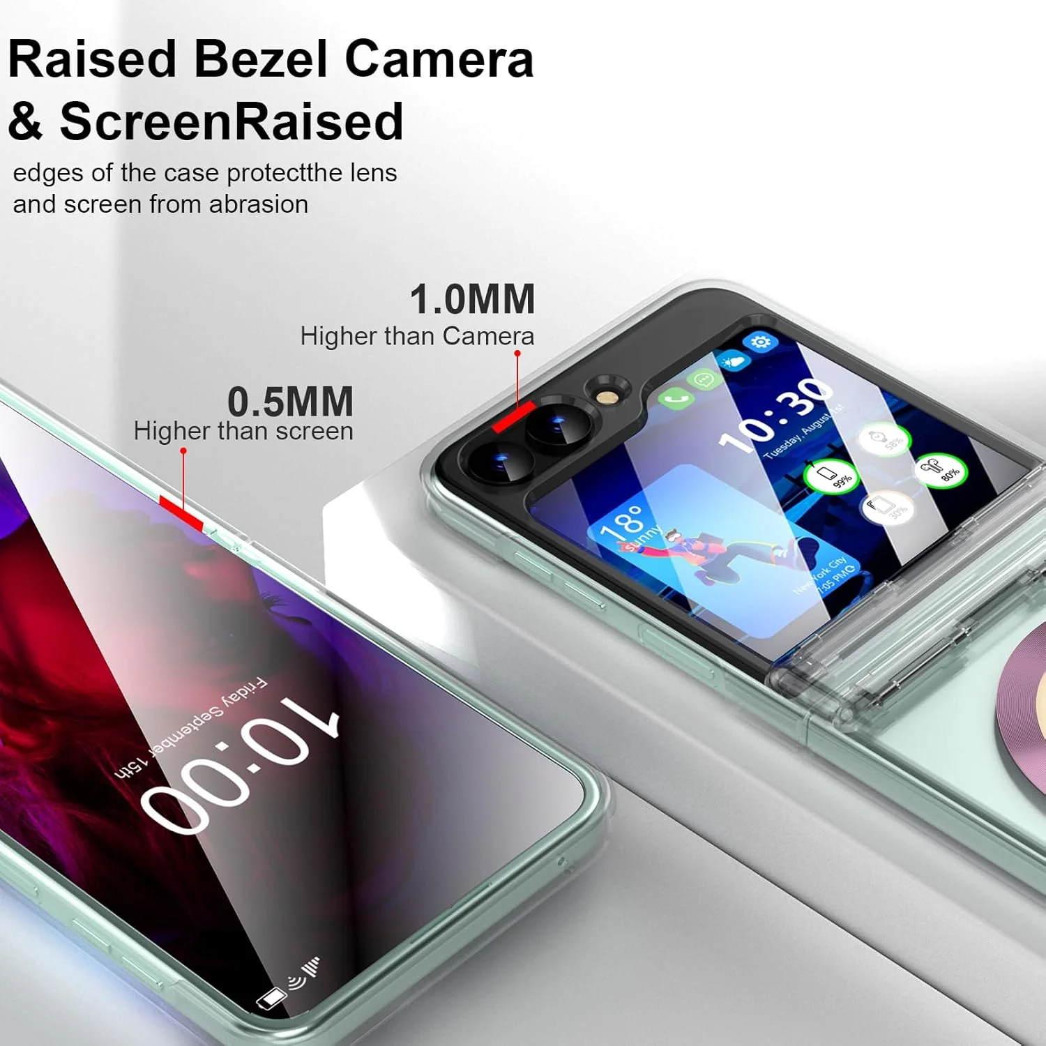 PROTECT Samsung Z Flip 6 Magnetic Phone Case, Anti Scratch, Transparent, Protective, Clear, MSFLP6CLR - Image 3
