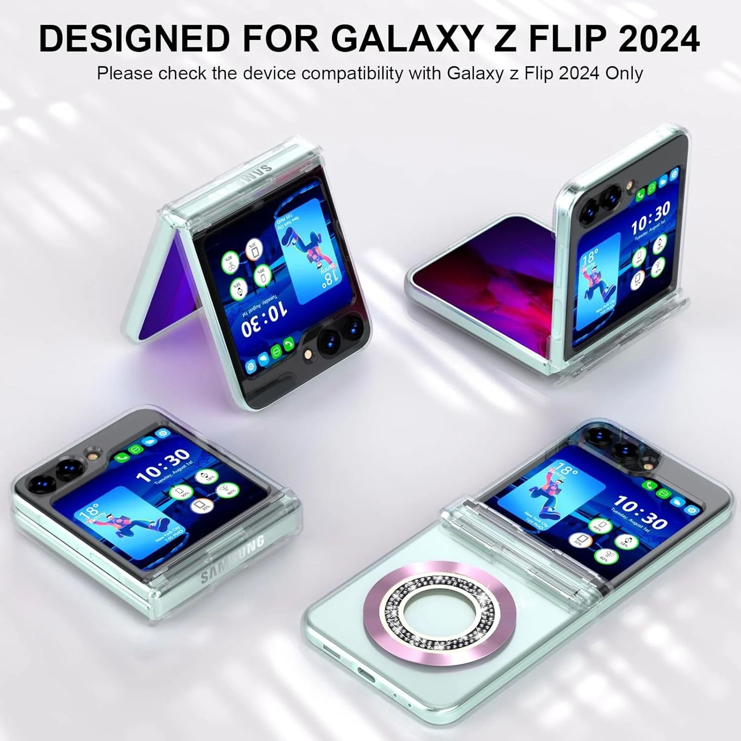 PROTECT Samsung Z Flip 6 Magnetic Phone Case, Anti Scratch, Transparent, Protective, Clear, MSFLP6CLR - Image 4