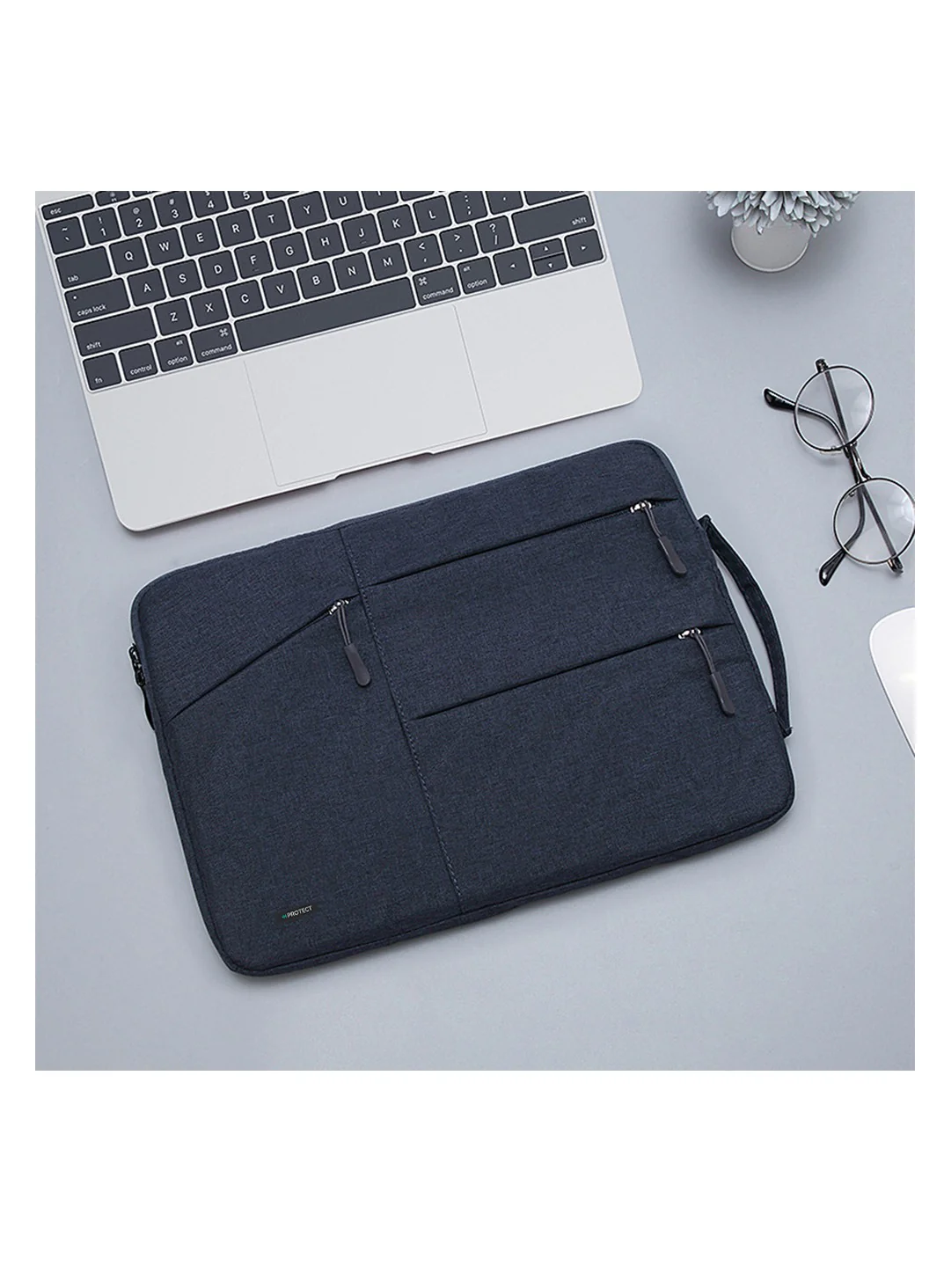 PROTECT Slim Sleeve Laptop Bag, 13.3 inch, Oxford Material, Blue, SLT13.3BBLU - Image 2