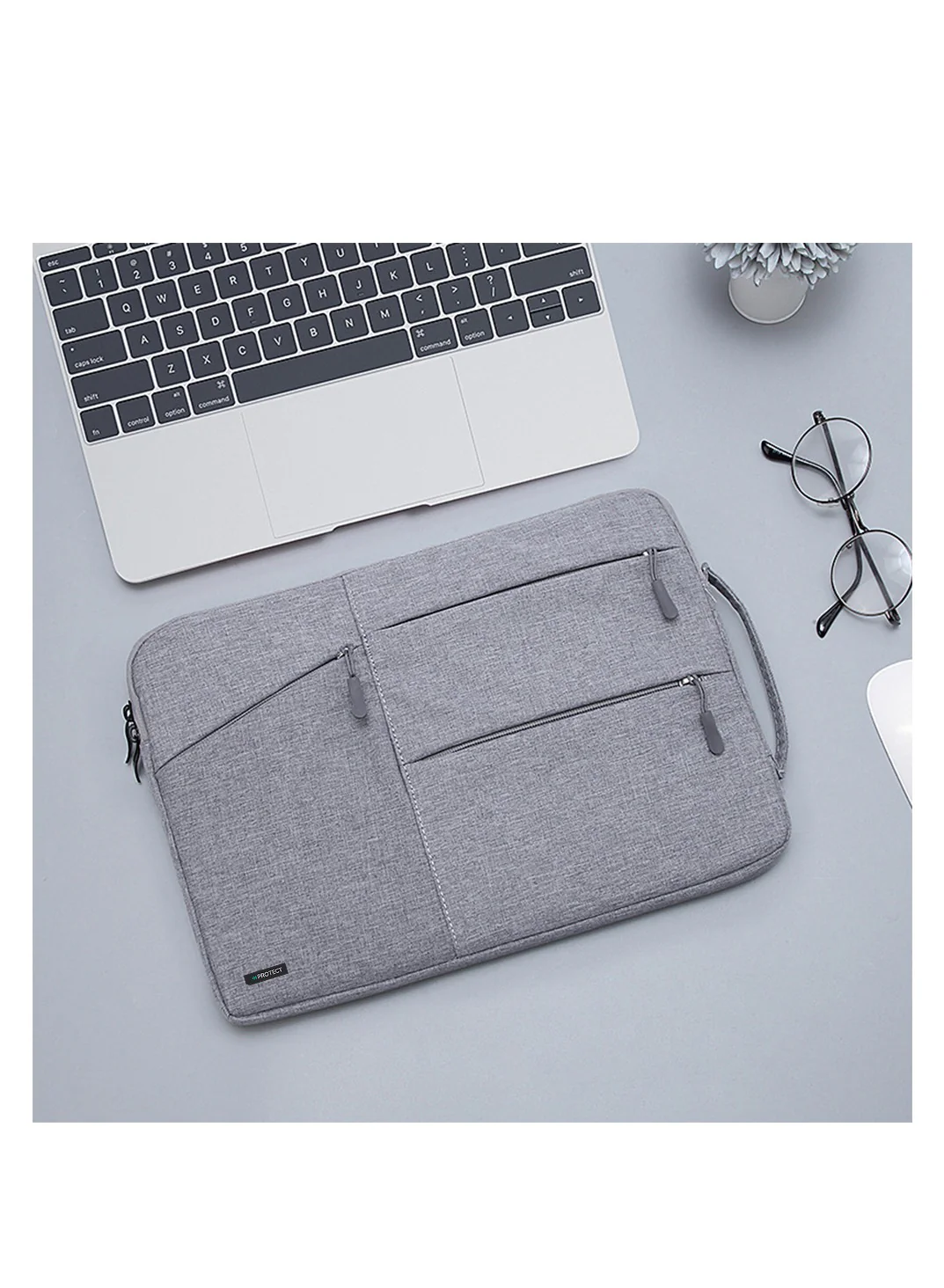 PROTECT Slim Sleeve Laptop Bag, 13.3 inch, Oxford Material, Grey, SLT13.3BGRY