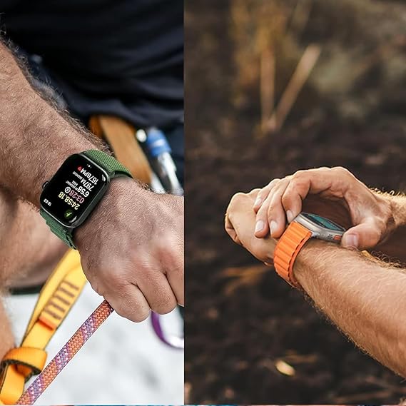 PROTECT Ultra Band Watch Strap, For Apple Watch, 38/40/41mm, Premium fabric, Orange, UWS41O - Image 2