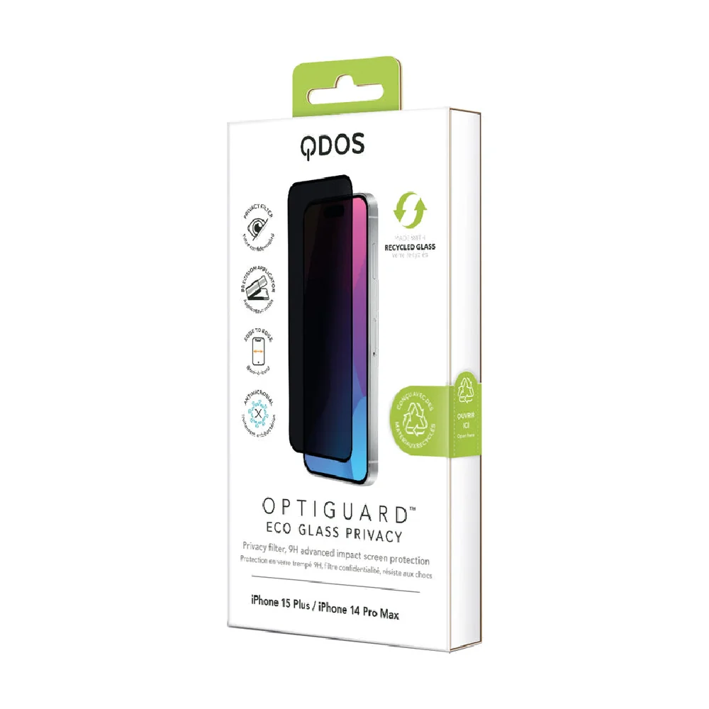 Qdos Optiguard Eco Glass Privacy Screen Protection for Apple iPhone 15 Plus Clear - Image 7