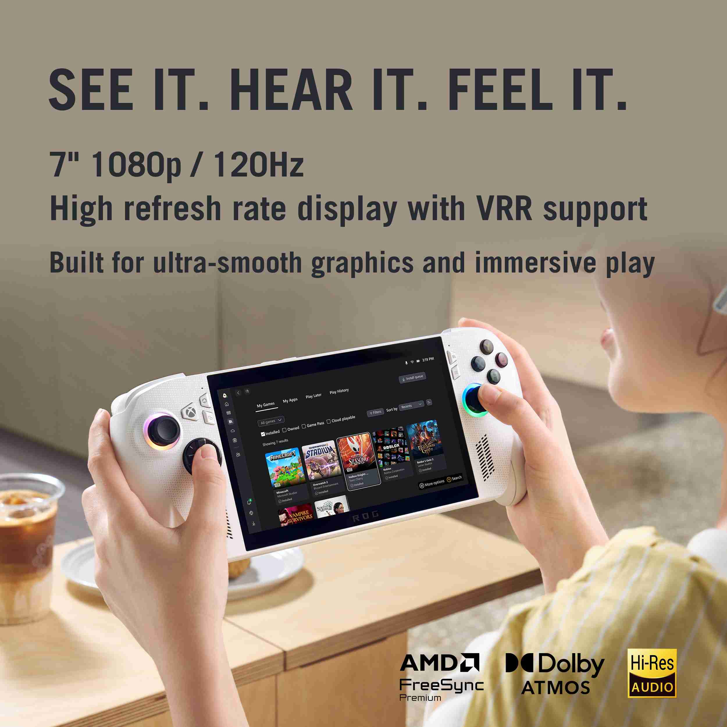 ROG XBOX Ally Gaming Handheld Ryzen Z2 A Processor, 16GB RAM, 512GB Storage, 7-inch display, Windows 11 Home, White - Image 6