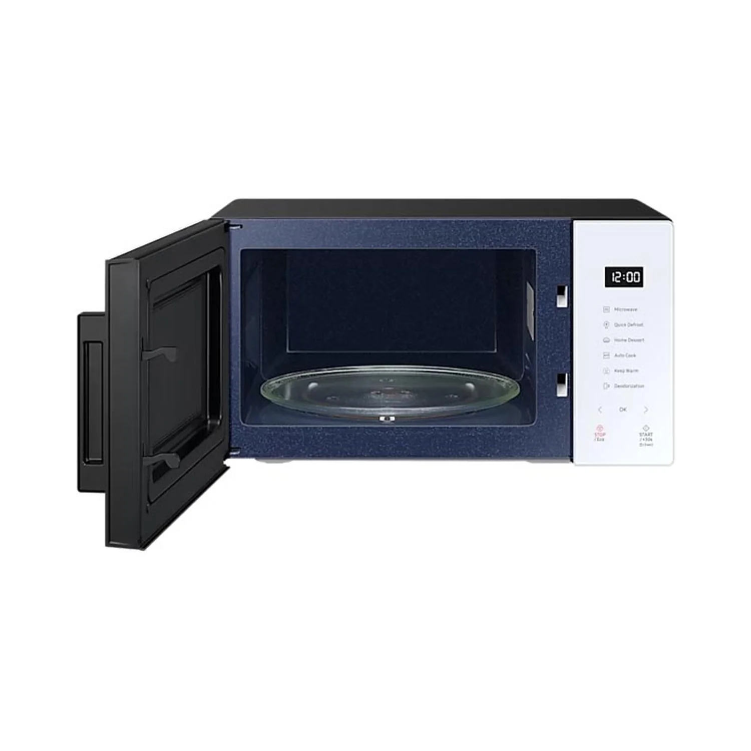 Samsung Bespoke Solo Microwave Oven with Quick Defrost and Glass Touch, 23L, White - MS23T5018AW/SG - Image 4