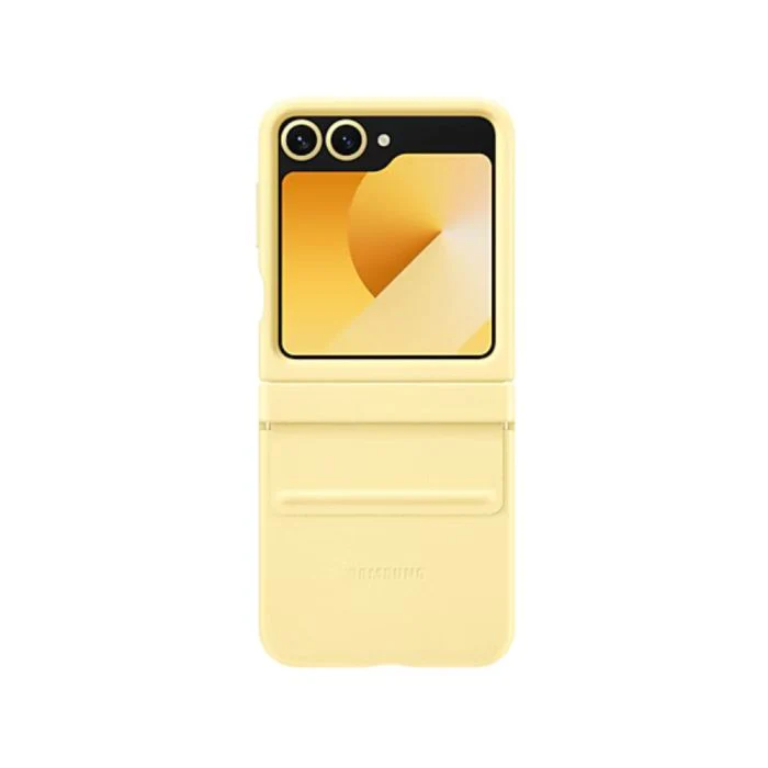Samsung Flip6 Flap Vegan Leather Case Yellow - Image 2