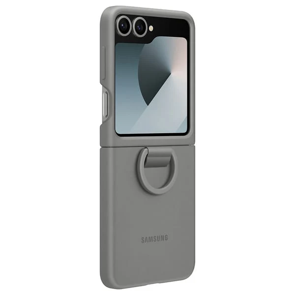 Samsung Flip6 Silicone Case with Ring Gray - Image 3